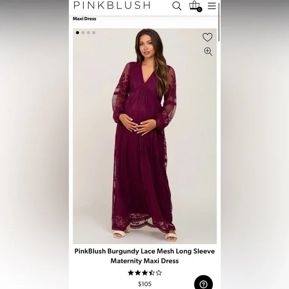 open lace back dress PinkBlush Burgundy Draped Maternity/Nursing Maxi Dress main image 0